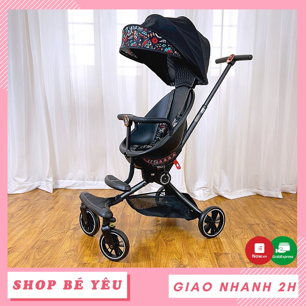 [TẶNG KÈM ĐỆM] Xe đẩy gấp gọn  𝑭𝒓𝒆𝒆𝒔𝒉𝒊𝒑  Xe đẩy dạo chơi gấp gọn Baobaohao V8 màu đen