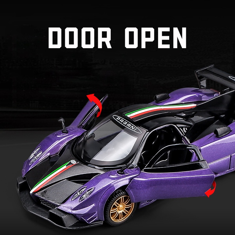 Mô Hình Xe Hơi Pagani Zonda Revolucion Có Đèn Và Âm Thanh Bằng Hợp Kim Tỉ Lệ 1: 31 Làm Quà Sinh Nhật Cho Bé Trai