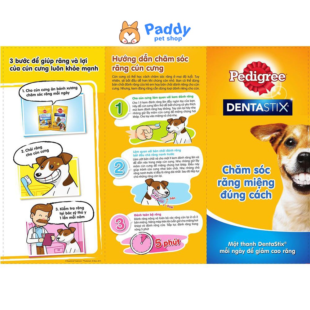 Bánh Xương Sạch Răng Cho Chó Cỡ Trung 10-25kg Pedigree Dentastix Medium Dogs 98g