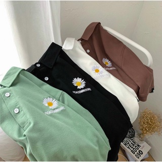 [TRENDING] Áo Phông POLO Nữ Có Cổ Form Rộng In Hình Hoa Cúc Siêu Dễ Thương Tay Lỡ Chất Thun Cotton Mềm Mát TTQ0020