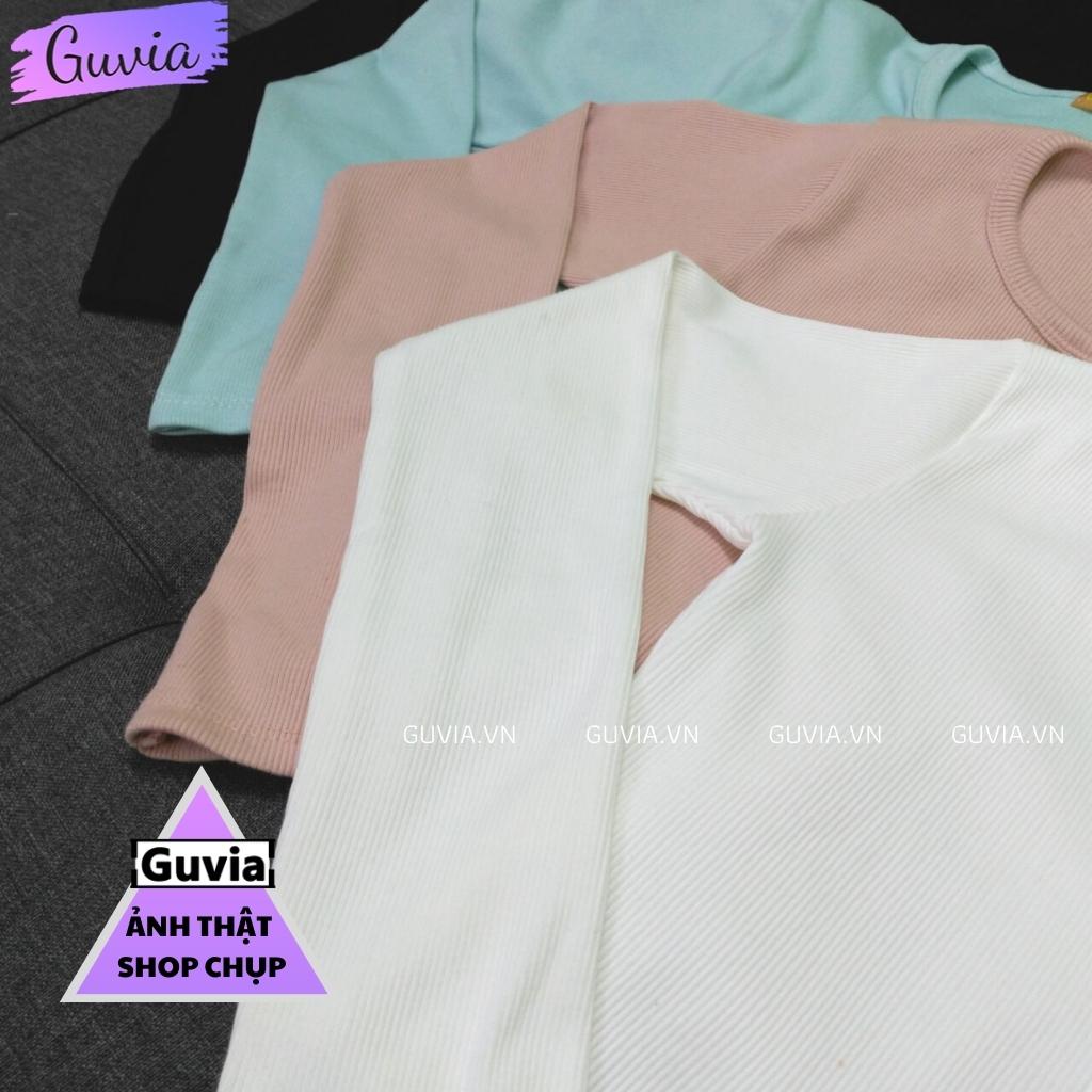 Áo Croptop Tay Dài Nữ YAN Ulzzang, Áo thun nữ dài tay chất vải tốt mặc đẹp CRT 7 GUVIA