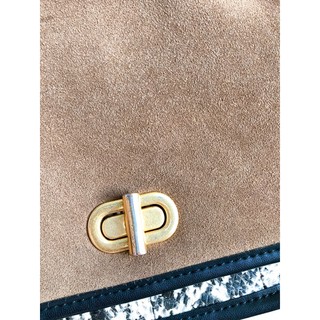 (Si hiệu) Túi đeo chéo da thật phối da lộn hiệu TORY BURCH