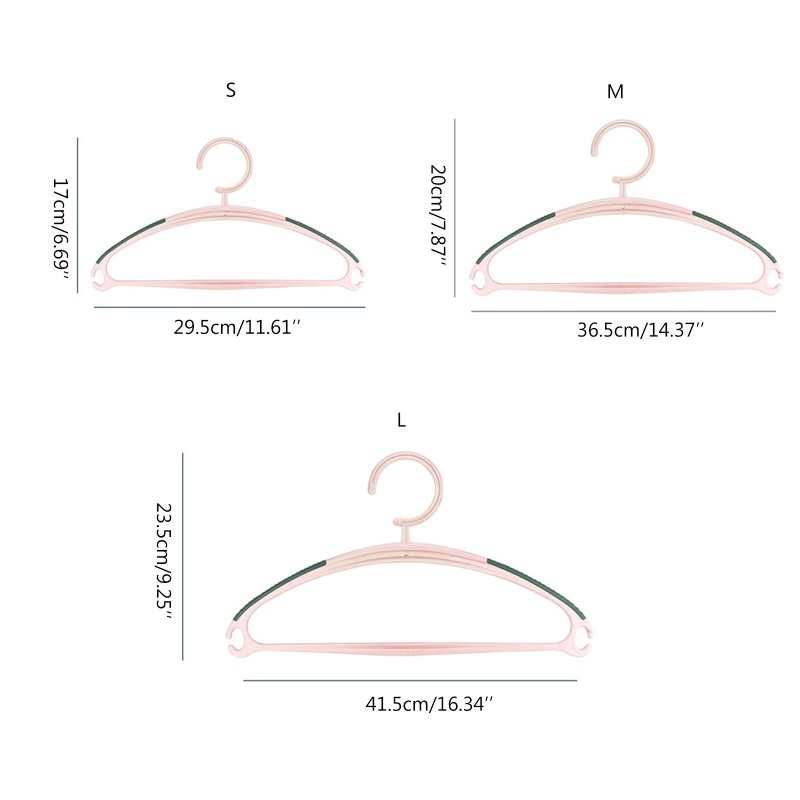 Set 5 Móc Treo Quần Áo Bằng Nhựa Siêu Dày Tiết Kiệm Không Gian Chống Trượt