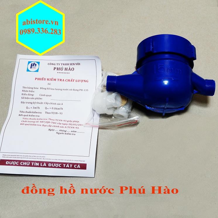 [CHÍNH HÃNG] ĐỒNG HỒ NƯỚC PHÚ THỊNH DN15, PHÚ HÀO BẢO HÀNH 1 NĂM