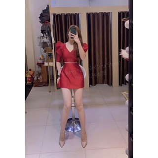  Set áo tay phồng chân váy A XUONGMAYHB