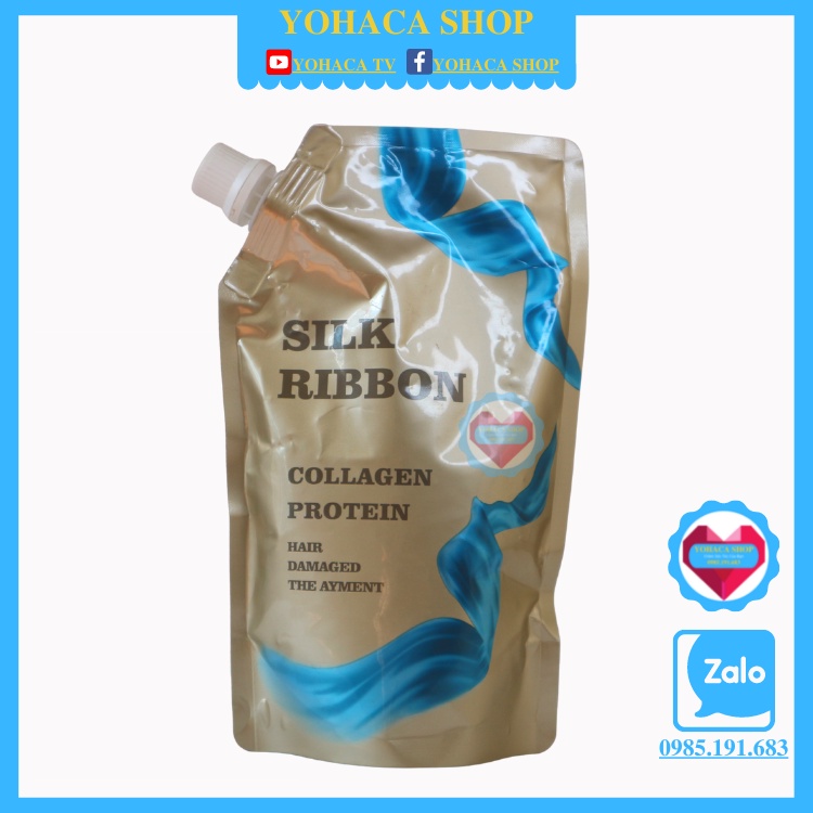 [Tặng mũ ủ]Kem ủ tóc Wolape Silk Ribbon siêu phục hôi collagen protein 500ml