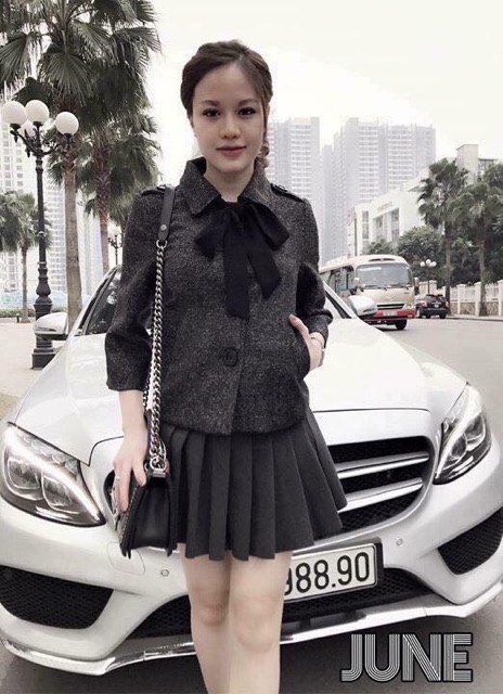 Chân váy xếp ly dạ