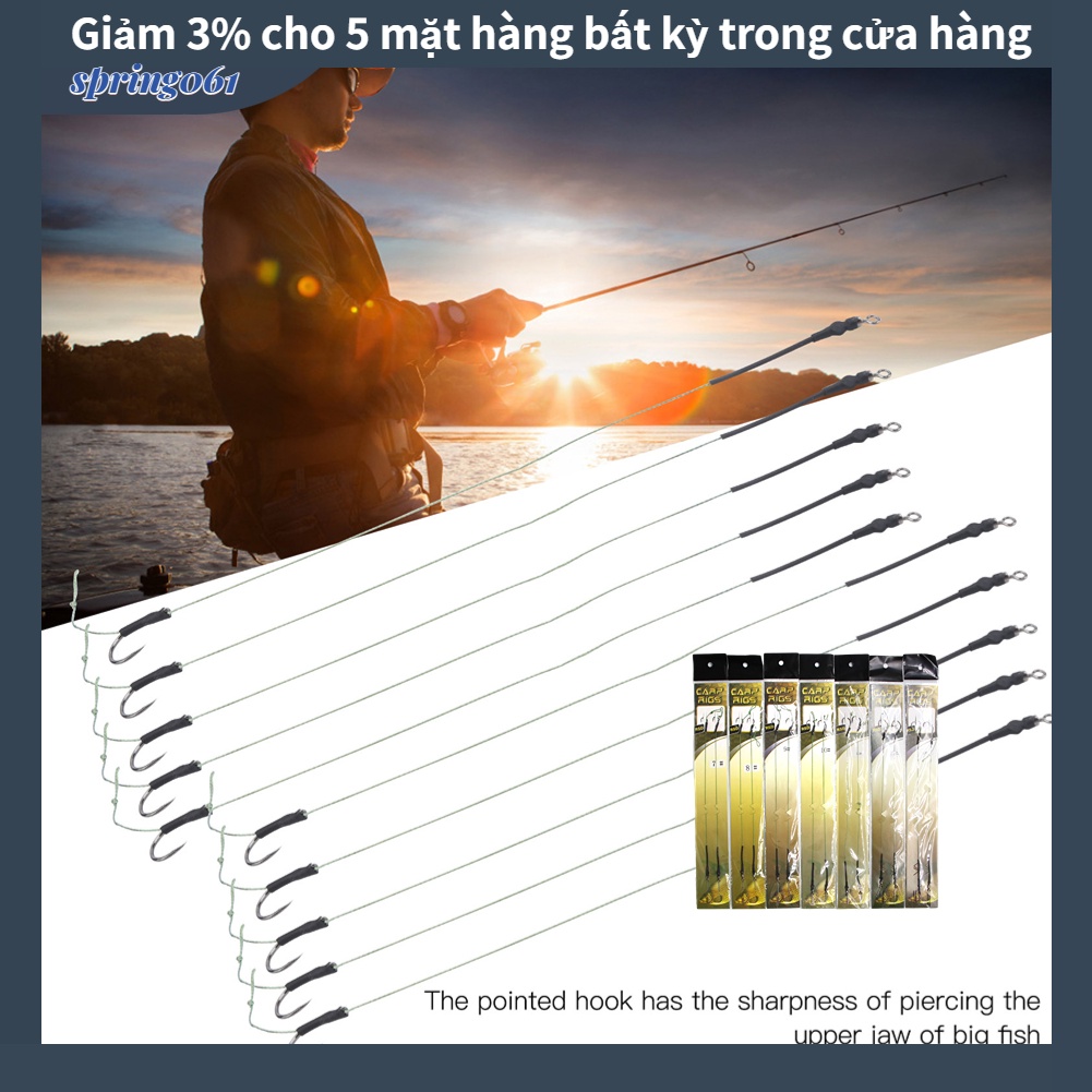 [Hàng Sẵn] 5 bộ Cá Chép Dây câu cá Giàn phơi Dây Móc Kim loại Mồi Dây Móc Phụ kiện【Spring061】