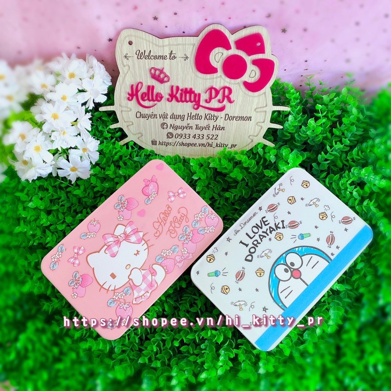 Hộp đựng khẩu trang - khăn giấy Hello Kitty - Doremon Doraemon