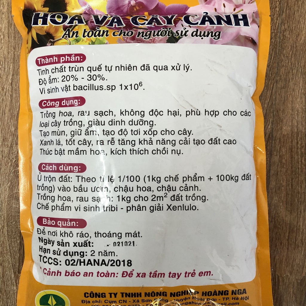 Phân trùn quế Cánh Buồm Vàng 2kg, Giúp xanh lá, đẹp hoa, tạo mùn, giữ ẩm, cải tạo đất, thúc bật mầm hoa, kích thích chồi