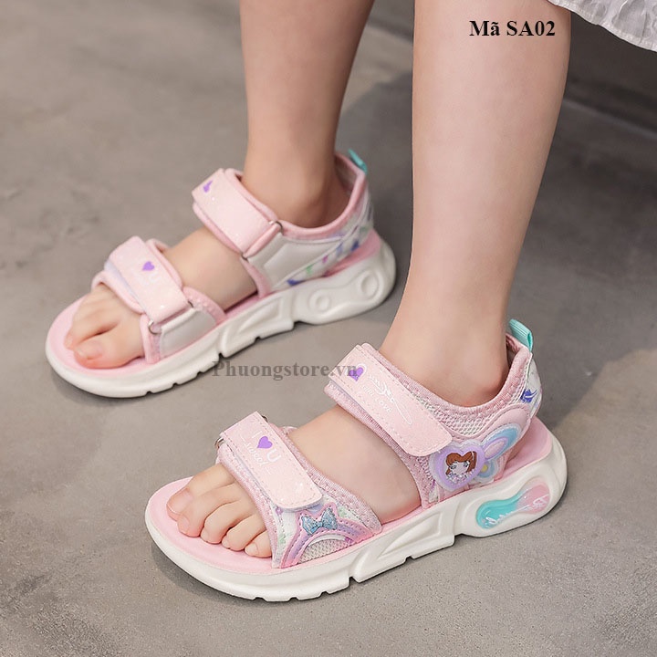 Giày sandal cho bé gái từ 3-12 tuổi màu hồng xinh xắn SA02