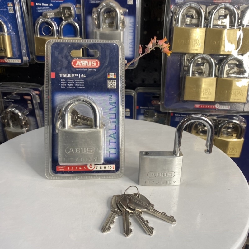 Khoá Abus 64ti/50mm titalium, Khóa chống cắt siêu nhẹ