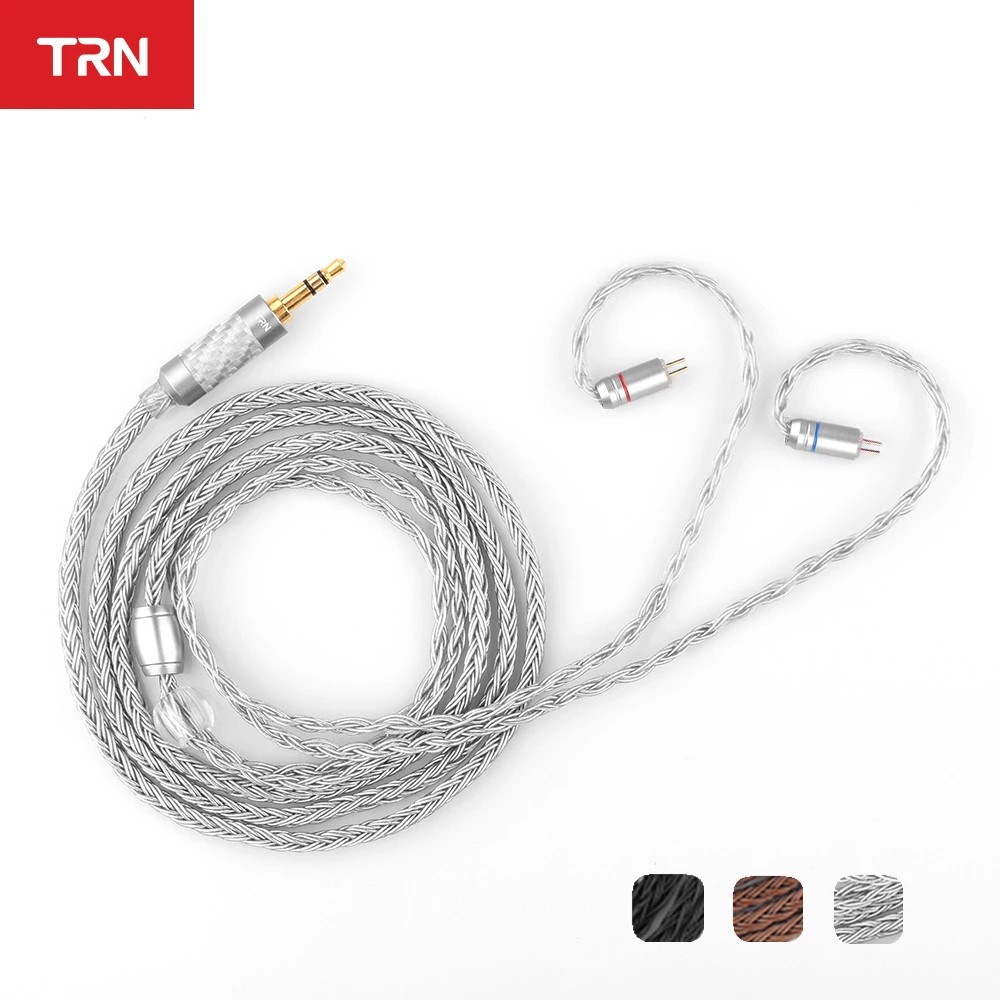 Cáp nối tai nghe TRN T2 16 lõi mạ bạc MMCX/2Pin thiết kế nâng cấp chuyên dụng cho V90 BA5 V80 T2 C10 C16 ZS10 AS10