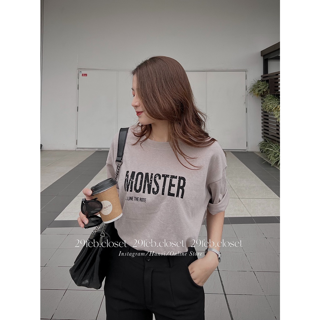 Áo phông oversize in Monster tag 3158, mặc đôi nam nữ - 29feb.closet - A30