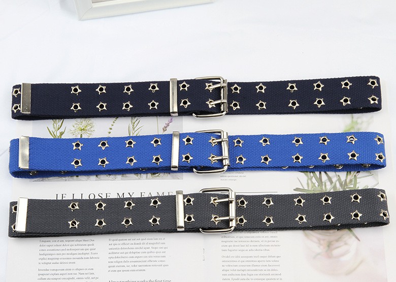 Thắt Lưng Vải Bố Đục Lỗ Hình Ngôi Sao Thời Trang