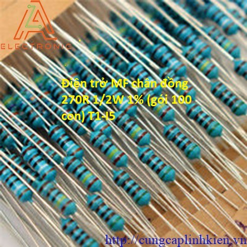 Điện trở MF chân đồng 270R 1/2W 1%  T1-I5