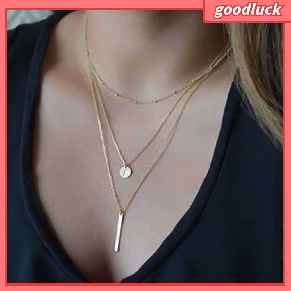 Dây chuyền thiết kế 3 lớp thanh lịch dễ phối đồ