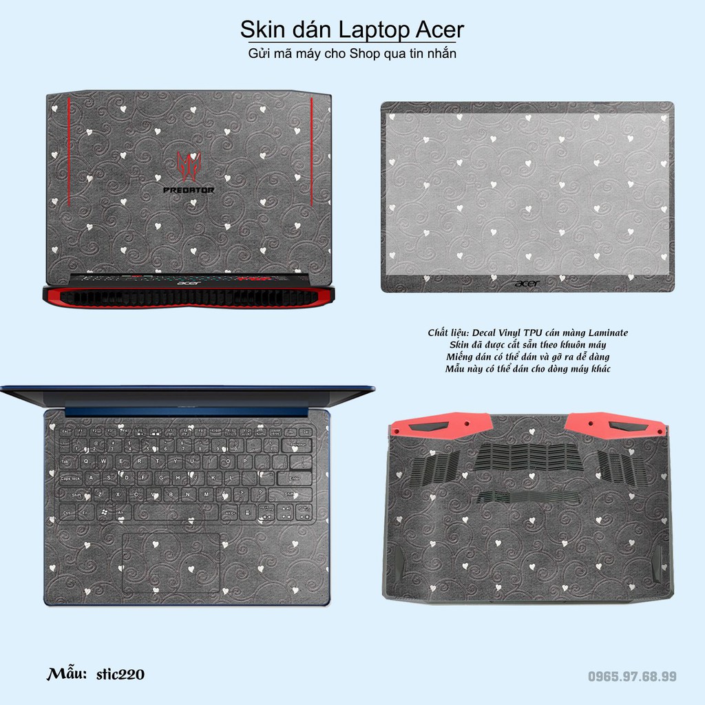 Skin dán Laptop Acer in hình Hoa văn sticker nhiều mẫu 35 (inbox mã máy cho Shop)