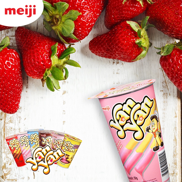 Lốc 10 Ly Bánh Yan Yan Meiji Chấm Kem Sale sale