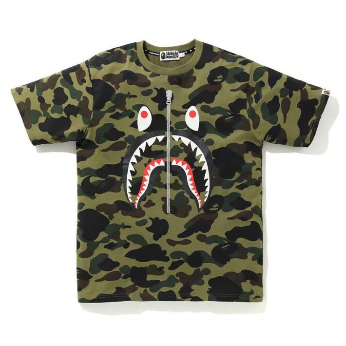 Áo thun cotton tay ngắn in họa tiết BAPE trẻ trung thời trang