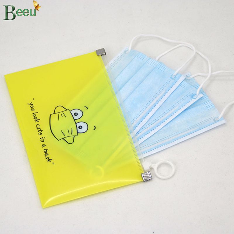 Face Mask Storage Bag Zipper Storage Bag Cosmetic Container Portable Face Mask Clip Mini Travel Bag