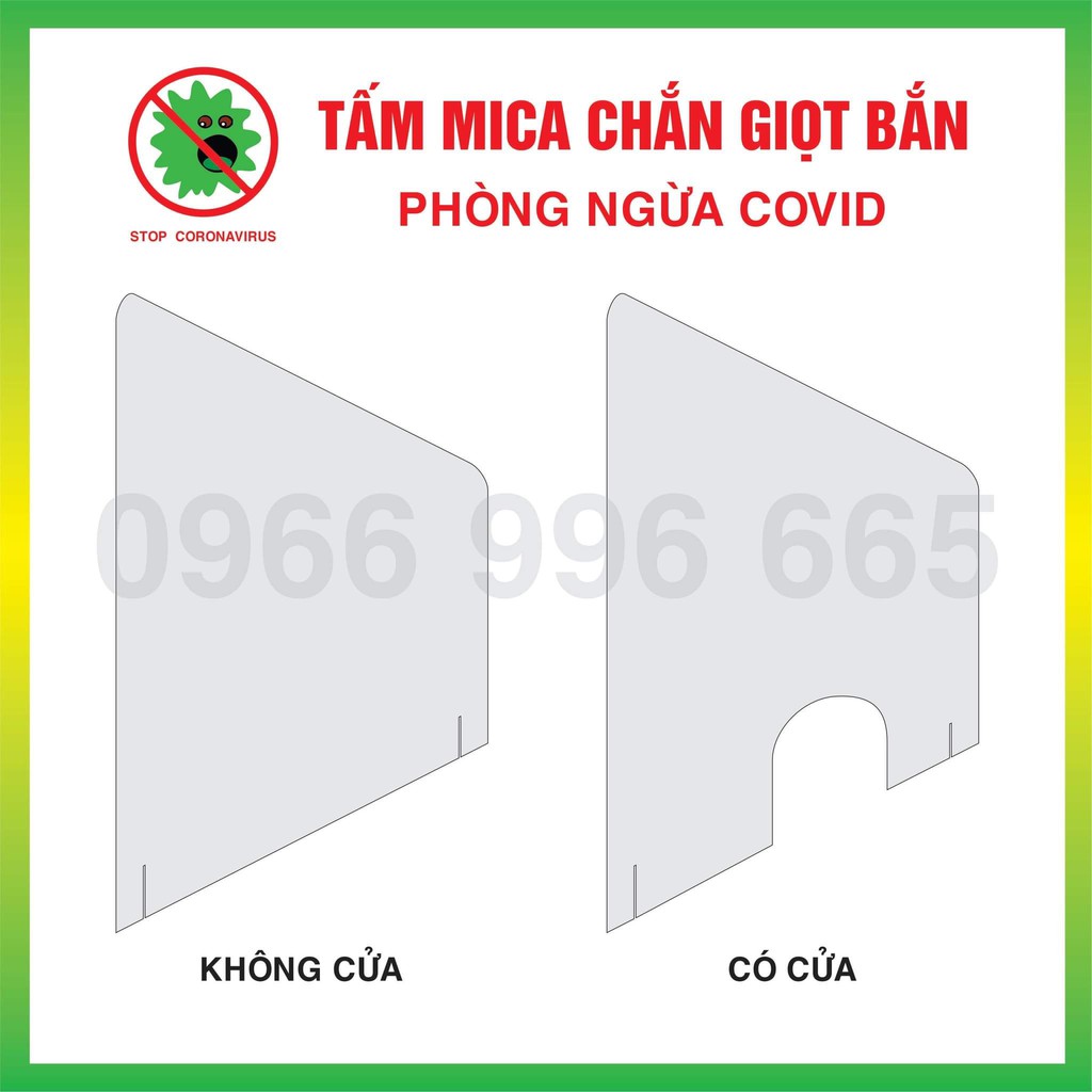 Tấm chắn giọt bắn mica trong suốt để bàn dùng cho quầy thuốc, quán ăn...