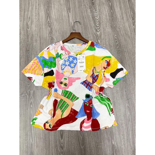 Áo thun in hình Zara | Hàng hiệu vợt sale