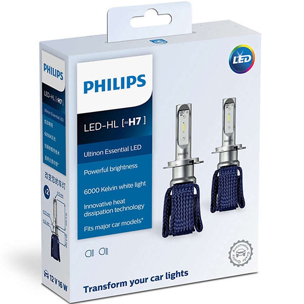 Bóng Đèn Pha Ô tô, Xe hơi Philips Ultinon Essential LED H7 11972UEX2 6000K