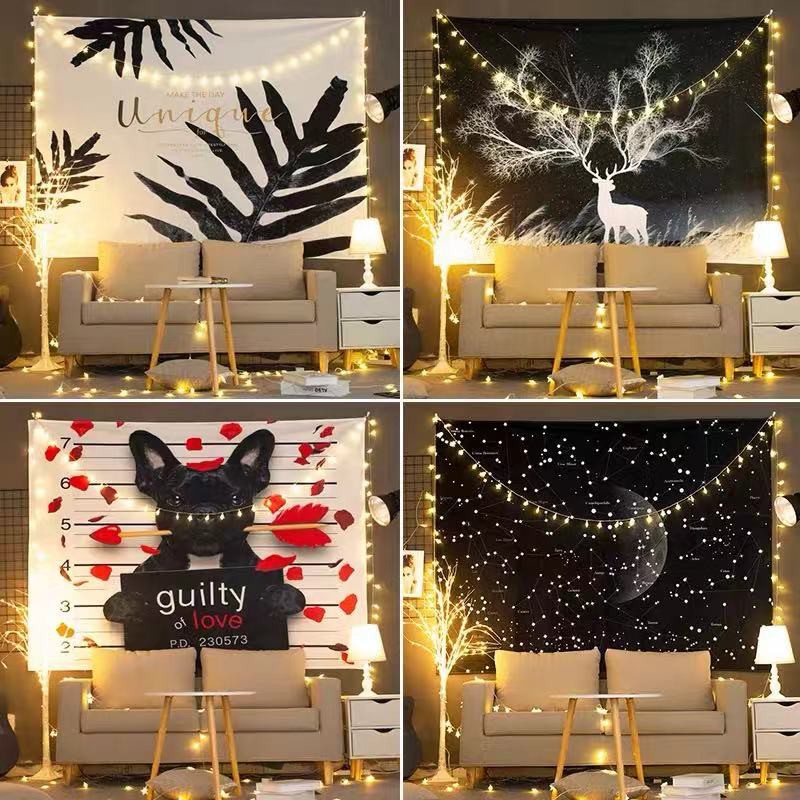 Thảm Treo Ins Style Tapestry Fashion Background Home Bedroom Decoration With Clip