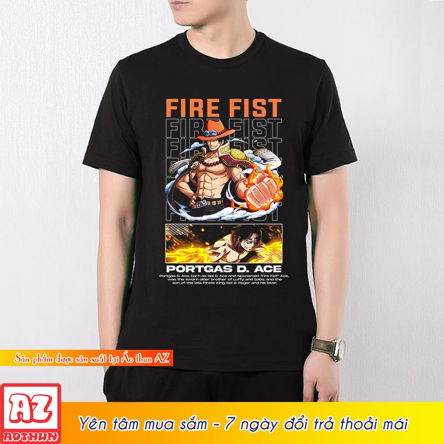 Áo thun anime one piece in hình ace siêu đẹp - Mẫu mới M2955
