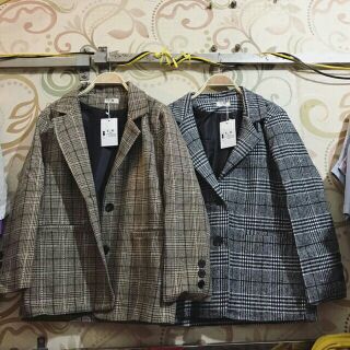 ( ẢNH THẬT PHÍA SAU) Áo khoác Blazer kẻ chuẩn hịn căng đét