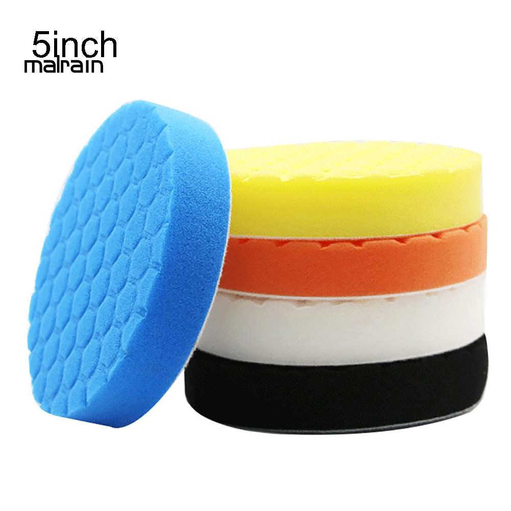 Set 5 Miếng Bọt Biển Tròn Đánh Bóng Xe Hơi 3 / 4 / 5 / 6 / 7inch