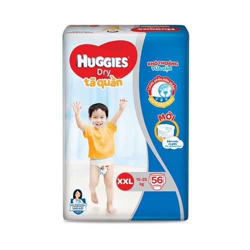 [Tặng 3 gói khăn ướt 64 miếng] Combo 2 Tã quần HUGGIES DRY PANTS SUPER JUMBO M74/L68/XL62/XXL56