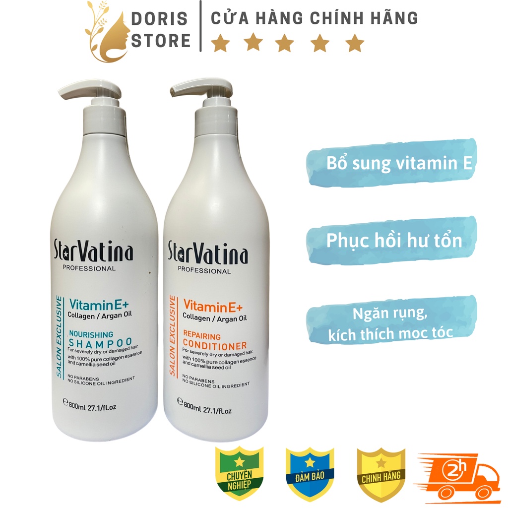 DẦU GỘI DẦU XẢ STAR VATINA DƯỠNG ẨM PHỤC HỒI DƯỠNG SINH K.ÍCH TH.ÍCH MỌC TÓC 800ML