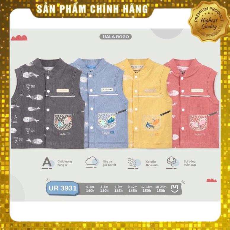 Uala rogo - Áo Gile hoạ tiết UR3931 Size 0M 3M 6M 9M 12M 18M
