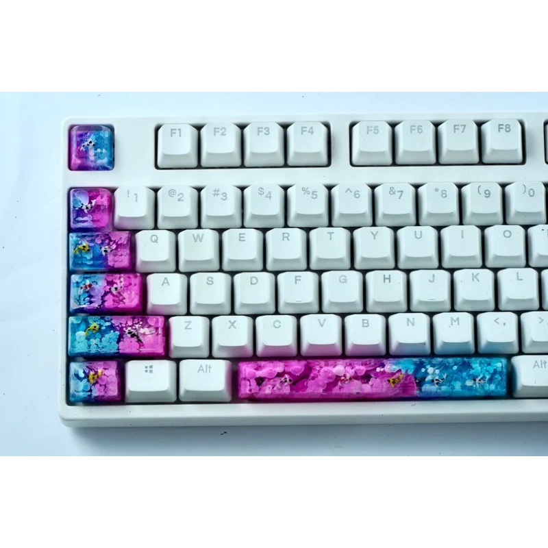 Nút bàn phím cơ Koi blue/pink.Keycap resin.Keycap arstian