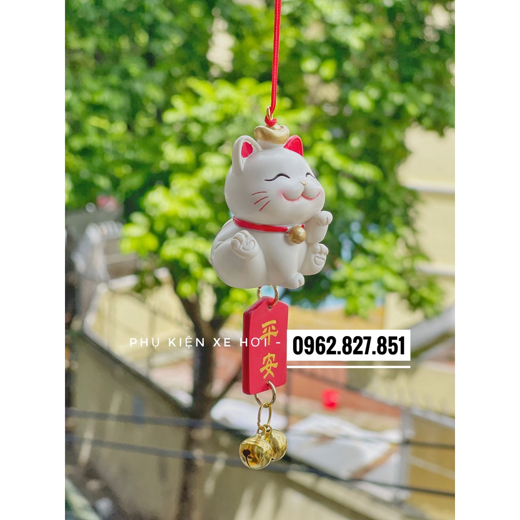 Dây Treo Trang trí Gương Chiếu Hậu Xe Hơi - Khánh Treo Gương Mèo May Mắn