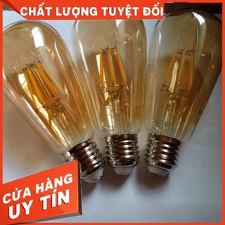 Combo 10 bóng led edison ST64 vỏ màu vàng nắng