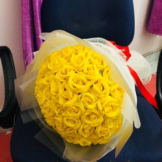 Bó hoa sáp vàng 50 bông ( ảnh thật )