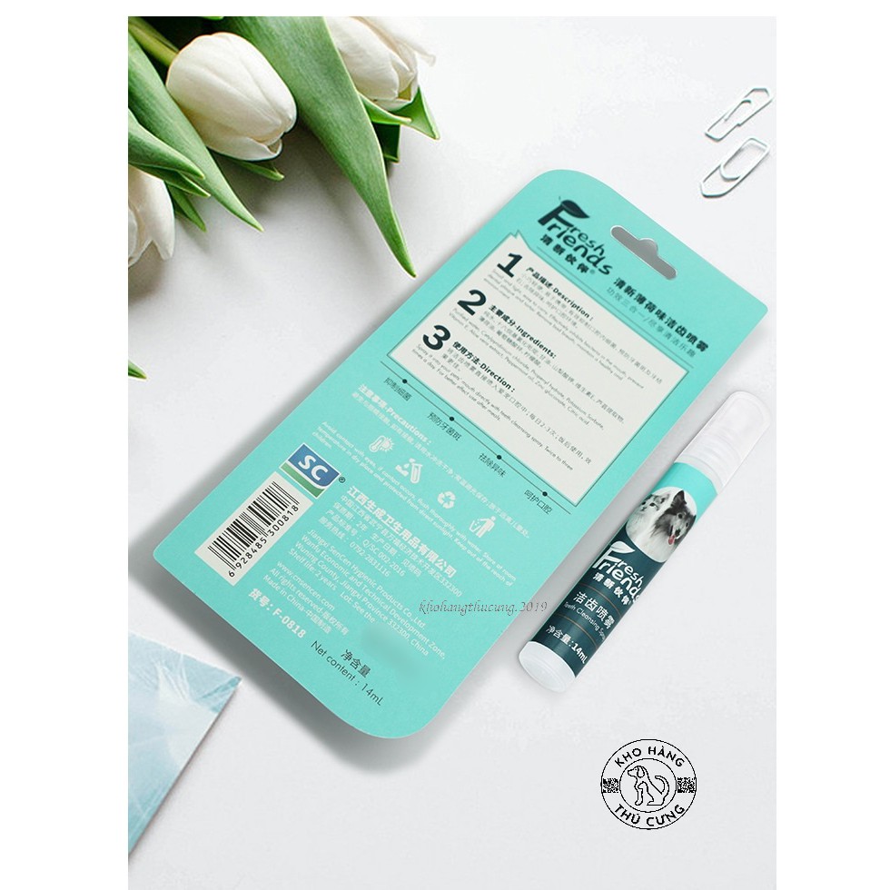 CHAI XỊT KHỬ MÙI HÔI RĂNG MIỆNG thú cưng khử khuẩn hạn chế sâu răng CHÓ MÈO Kypet VN