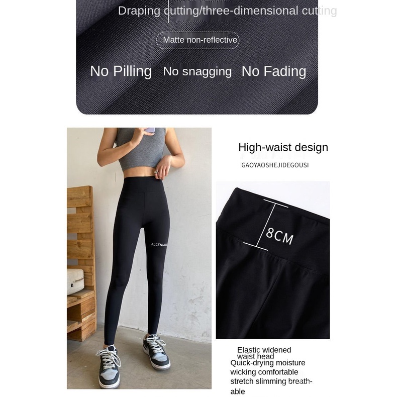 Quần Legging Ôm Sát Màu Đen Lưng Cao Thời Trang Mùa Hè Cho Nữ