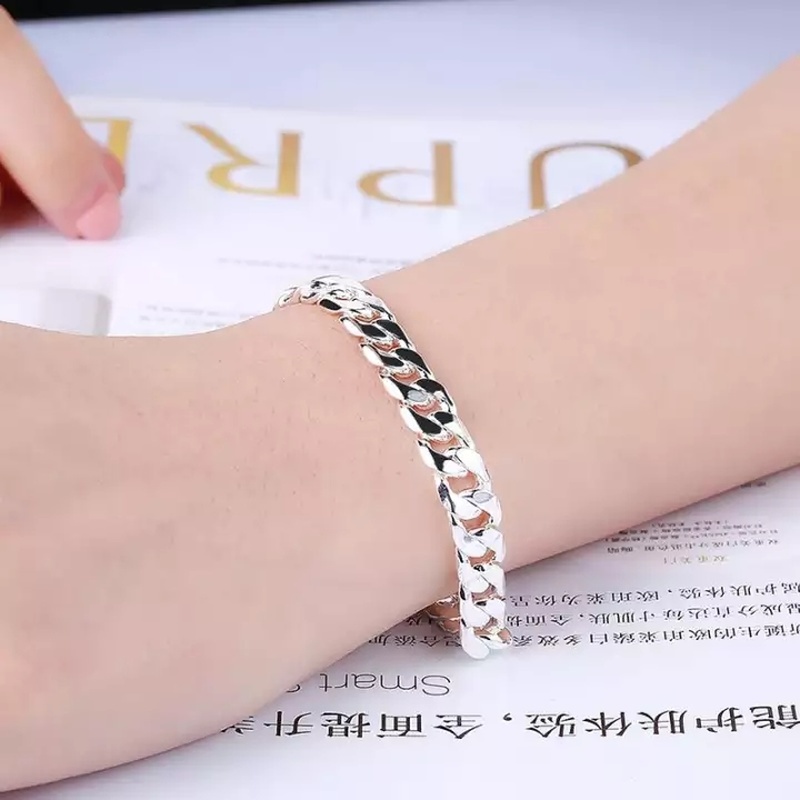 Vòng Đeo Tay Bằng Kim Loại Mặt Vuông Phong Cách Gothic Punk Hàng Mới Thịnh Hành Cho Nam