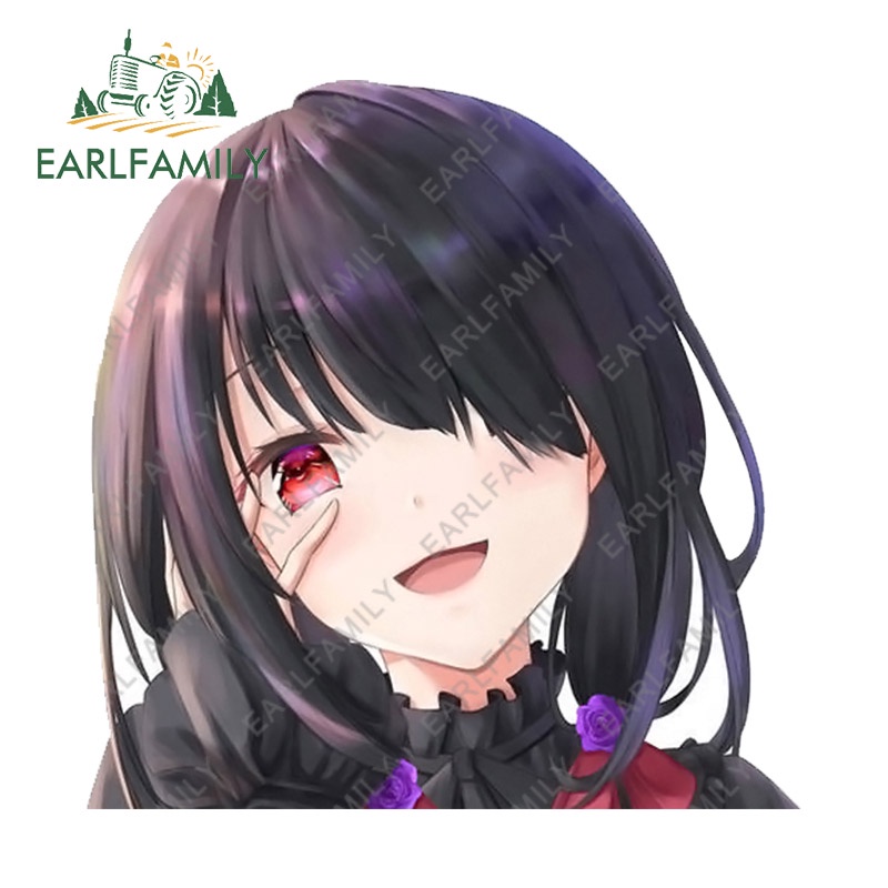 Đề Can Vinyl Dán Trang Trí Xe Hơi / Mũ Bảo Hiểm / Cửa Sổ Kích Thước 13Cmx12.8Cm In Họa Tiết Anime Tokisaki Kurumi