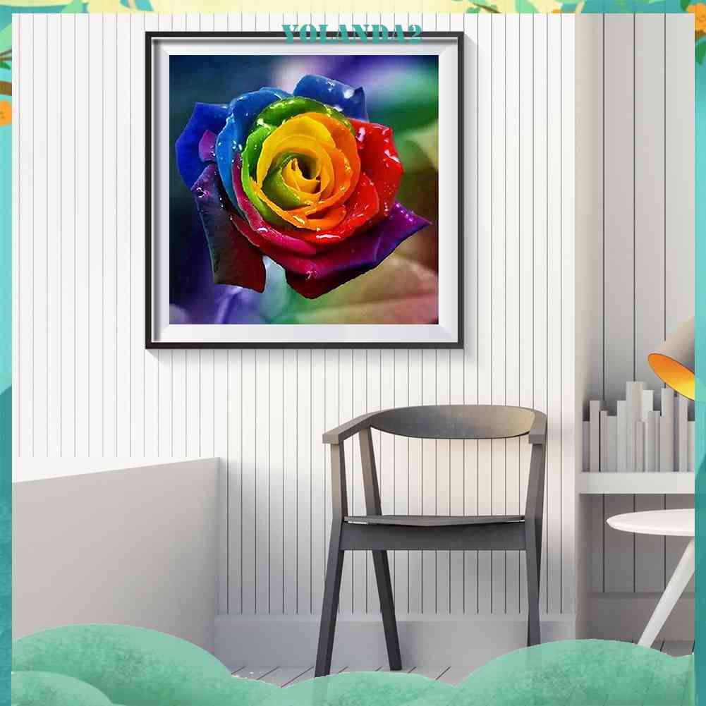 Bộ Tranh Thêu Chữ Thập Hình Hoa Hồng Nhiều Màu Sắc 11CT