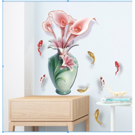 Decal dán tường-Bình hoa mẫu mới 01