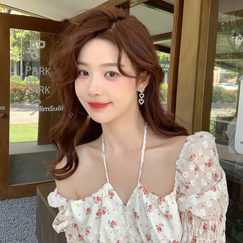 Bông Tai Mạ Bạc 925 Dáng Dài Phối Tua Rua Phong Cách Hàn Quốc 2022