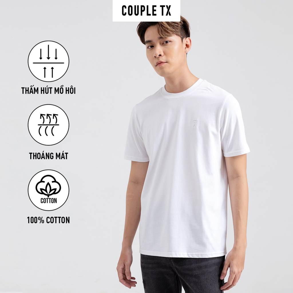 Áo Thun Unisex 100% Cotton Thêu Logo Couple TX