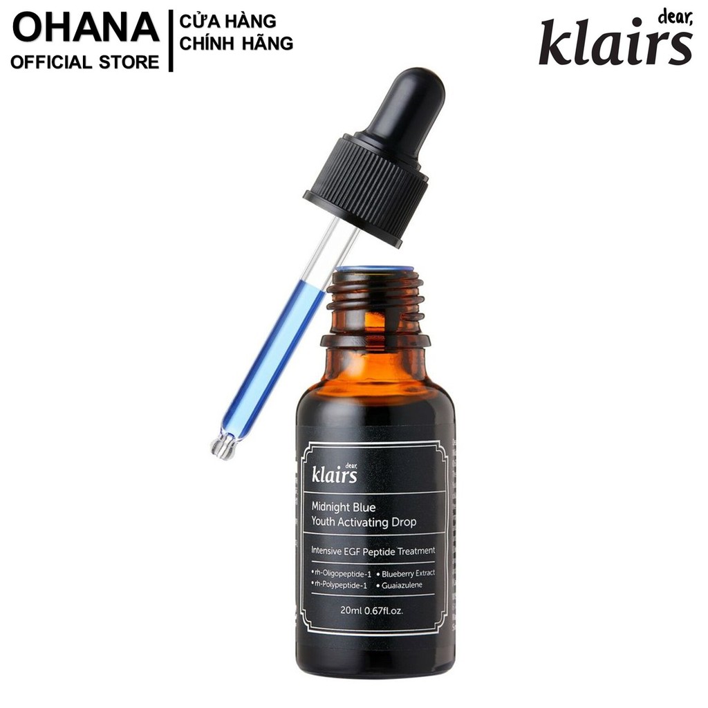 Tinh Chất Dưỡng Phục Hồi, Ngừa Lão Hóa Da Dear, Klairs Midnight Blue Youth Activating Drop 20ml