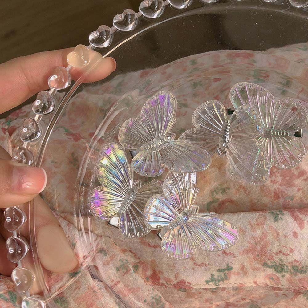 Kẹp Tóc Hình Bươm Bướm Bằng Acrylic Trong Suốt Phong Cách Vintage