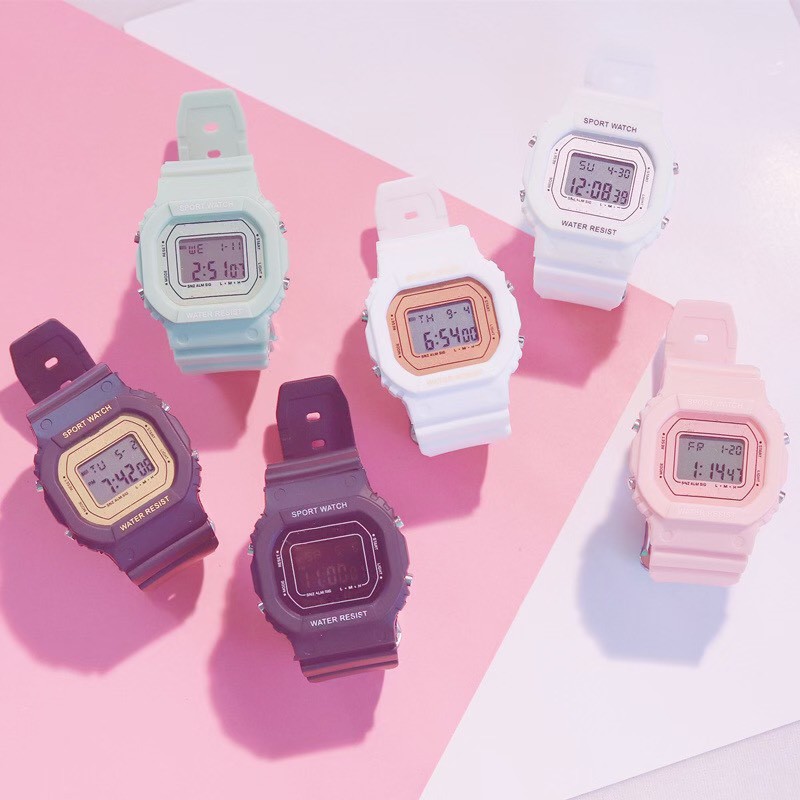 [Mã FAMARAL2 giảm 10K đơn 50K]ĐỒNG HỒ NAM NỮ SPORT WATCH VUÔNG WATER RESIST D402 THỂ THAO CAO CẤP | BigBuy360 - bigbuy360.vn